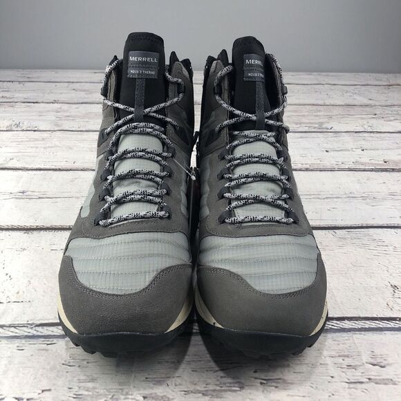 Merrell Men's Nova 3 Thermo Mid WP‎ US 15 M Grey Suede & Nylon Hiking Boots New - Picture 2 of 11